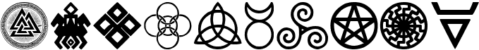 preview image of the Pagan Symbols font