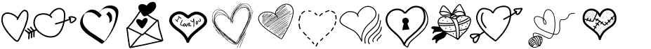 preview image of the PW Little Hearts font